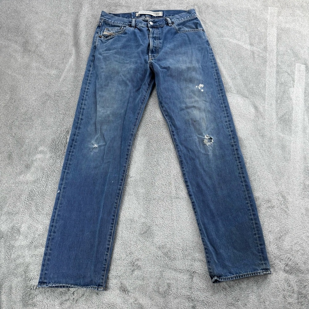 Diesel Men's Distressed Blue Straight Jeans 32x31